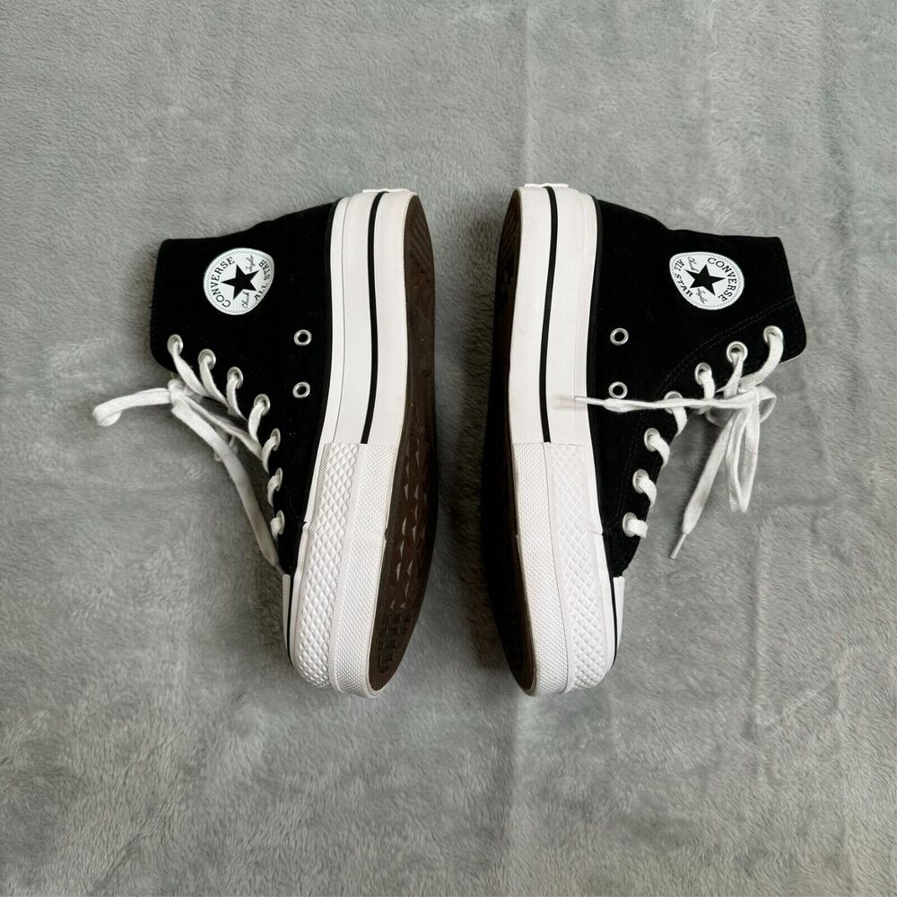 Converse Black and White High Top Sneakers - Picture 3 of 10